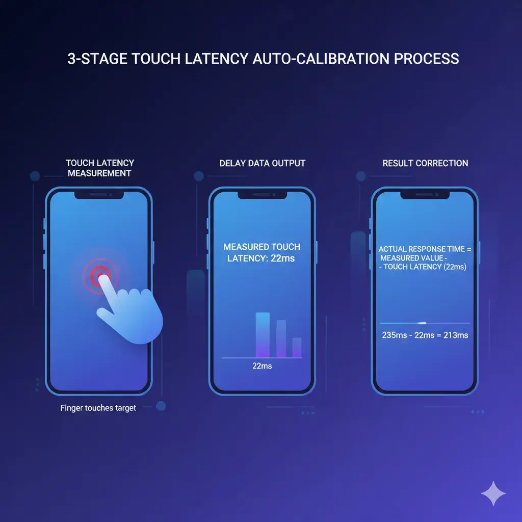 모바일 반응속도 테스트 인터페이스 (세로/가로 지원, 휴대폰 반응속도 테스트)